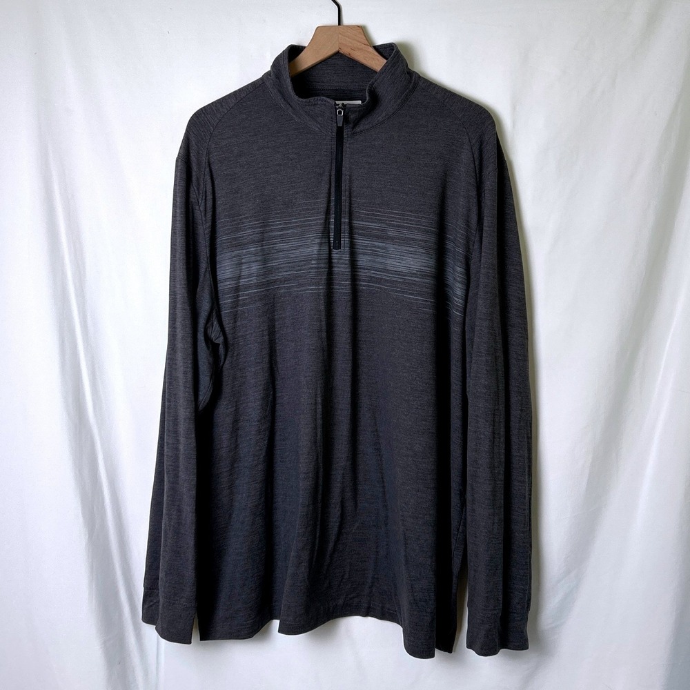 Grand Slam Mens Quarter Zip Performance Pullover Size XXL Charcoal Gray Active